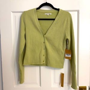 Reformation Gilda Ribbed Cropped Cardigan